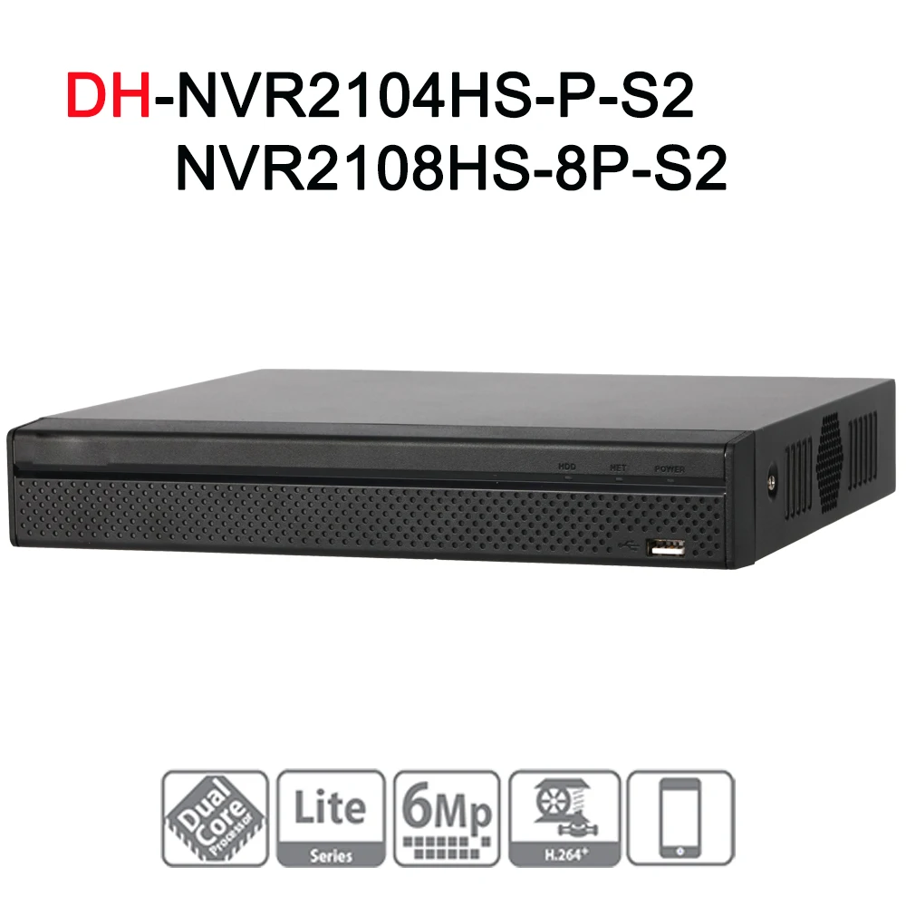 

4 Channel POE NVR2104HS-P-S2 8CH NVR2108HS-8P-S2 Network Video Recorder Full HD 6MP Recording Support PTZ IP Camera