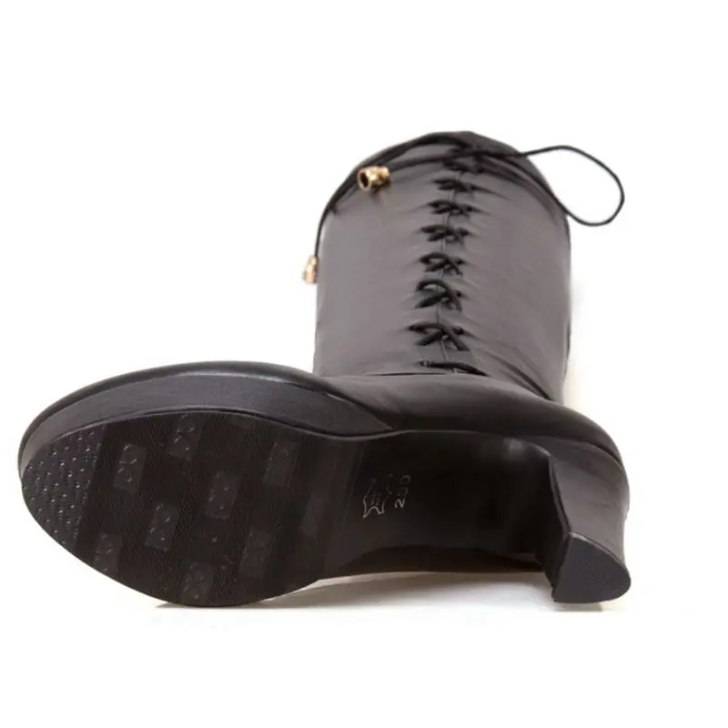 QPLYXCO/ г. Новинка, очень большие размеры 34-50, зимние высокие сапоги модная обувь женские ботфорты на высоком тонком каблуке, 3339