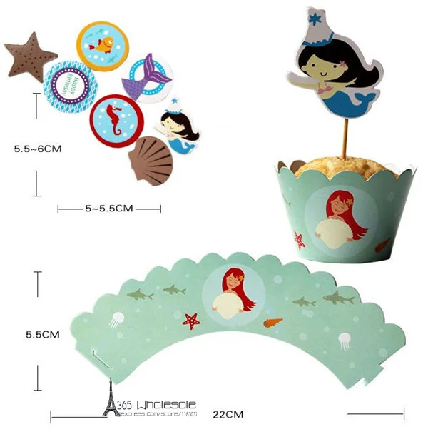 Cupcake DIY Materials Blue Mermaid Style - 3