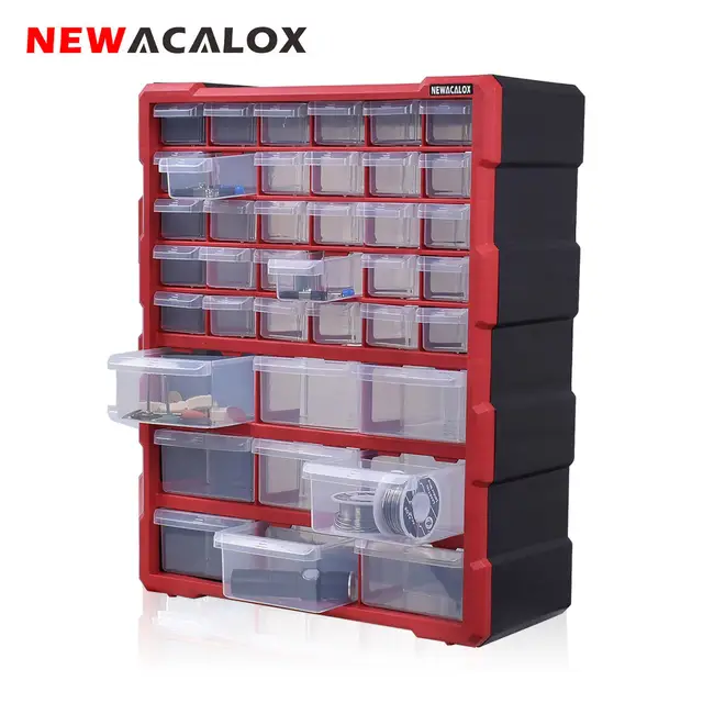 Newacalox Wall Mounted Toolbox Drawer Plastic Parts Storage