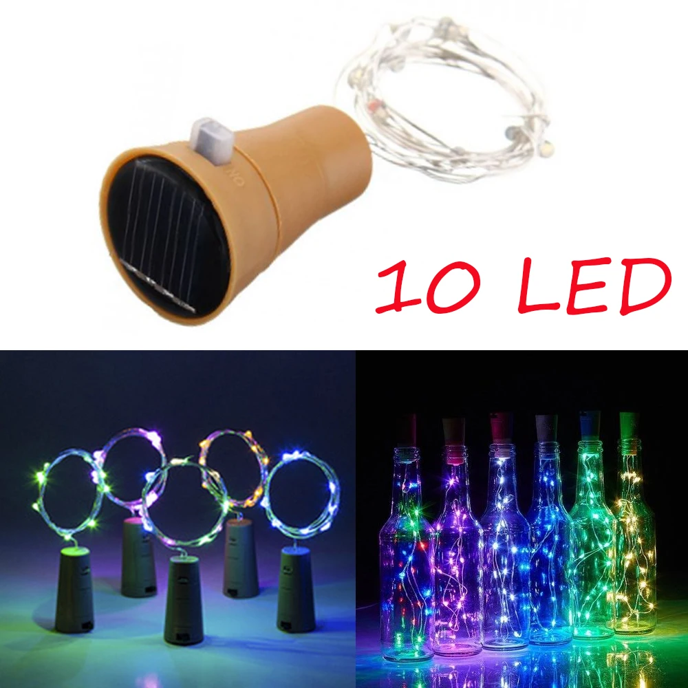 1 м 10LED медный провод гирлянда Фея свет с бутылкой пробка для стеклянной бутылки