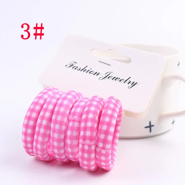 6PCS/Sett Cute Girls Elastic Hair Bands Scrunchies Ponytail Holder Rubber Bands Hair Ties Sweet Kids Hair Rope Hair Accessories style 3