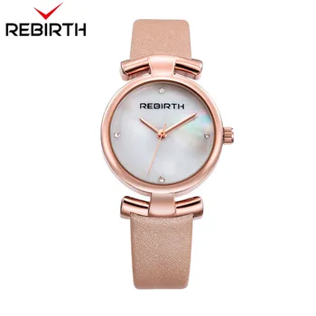 

REBIRTH brand lxuury Shell surface Gold Woman Watch Casual Ladies Watches elegant wristwatches Quartz watches Relogios Femininos