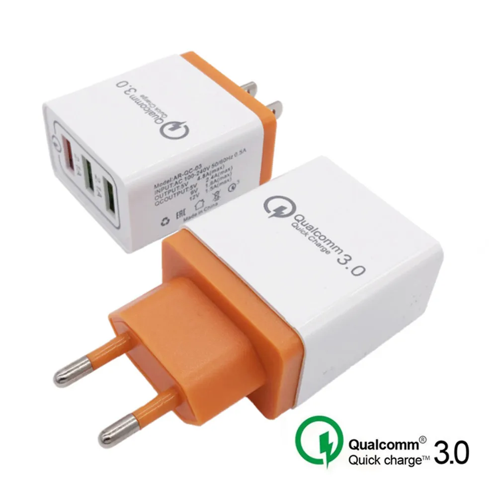 العالمي 18 W شاحن سريع للهاتف المحمول USB تهمة سريع 3.0 5 V 3A ل فون 7 8 الاتحاد الأوروبي الولايات المتحدة التوصيل شحن ل samsug s8 s9 هواوي