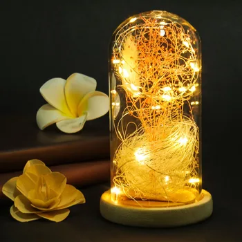 

LED Vase Fake Gypsophila Flower Terrarium Glass Landscape Cover Filler Home Decor Gifts HVR88