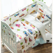 Комплект детского постельного белья с рисунком из мультфильма; Комплект постельного белья для детской кроватки из хлопка; комплект детской кроватки; комплект из 3 предметов; наволочка; пододеяльник; простыня