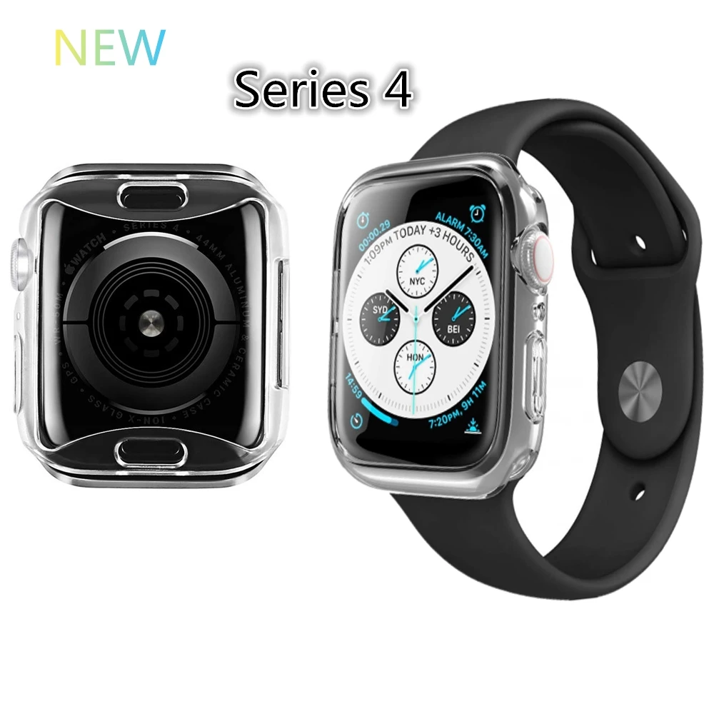

Screen protector cover for Apple watch 4 case full Soft silicone Ultra-thin scratch proof shell for iwatch case 44mm 40mm