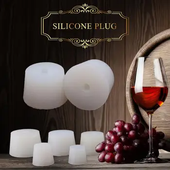 

Single 3#-14# Home Brew Wine Food grade solid Silicone plug With Hole For Airlock Valve Bubbler Grade Silicone Rubber Stopper