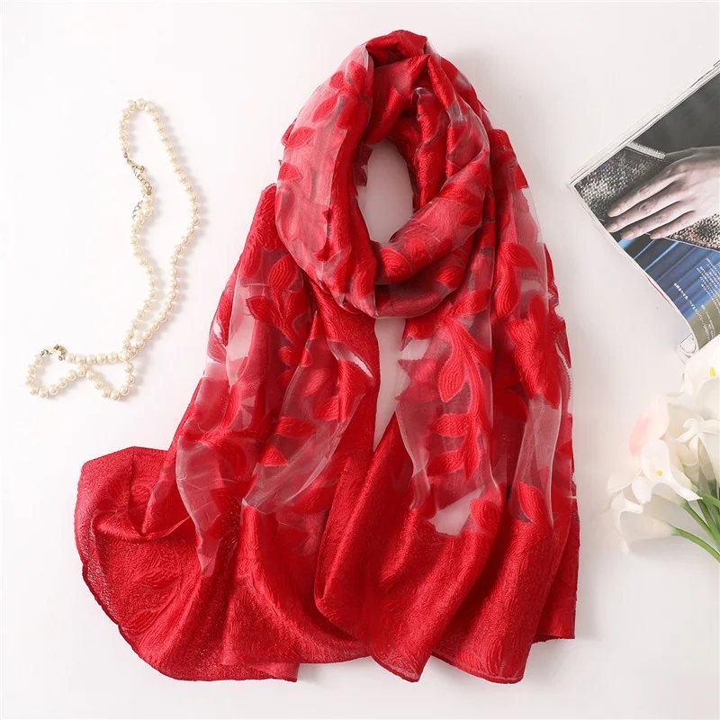 2018 New Silk Scarf for Women Scarves Ladies Soft Wool Shawls and Wraps Female Pashmina Bandana Beach Stole Hijab Scarf Foulard
