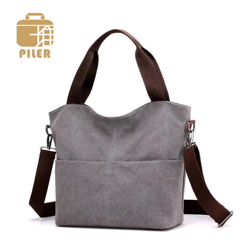 

2019 Canvas Women Bags Vintage Female Handbag Luxury Brand Shopping Travel Shoulder Tote Bags Multi Pocket Ladies Messenger Bag