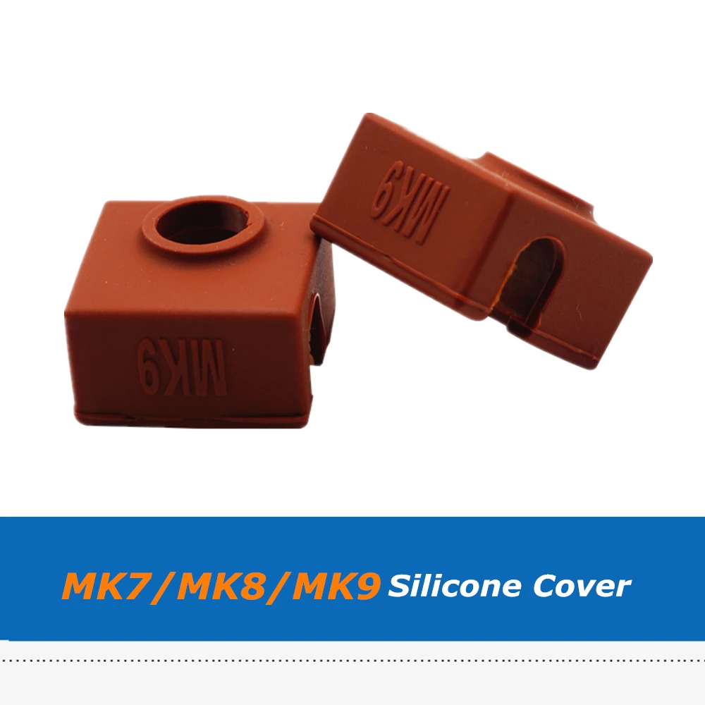 

5pcs Pink/Brown/Yellow MK7 MK8 MK9 Heater Block Silicone Socks Cover, Heating Insulation Case With Size 20*20*10mm