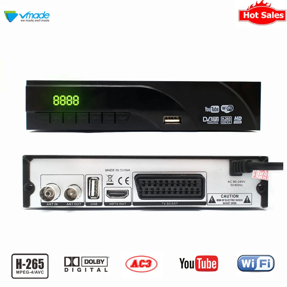 

Vmade Original Set-Top Box DVB-T2 DVB-T H.265/HEVC HD Digital Terrestrial Receiver Support Youtube Dolby AC3 Mini Set-Top Box
