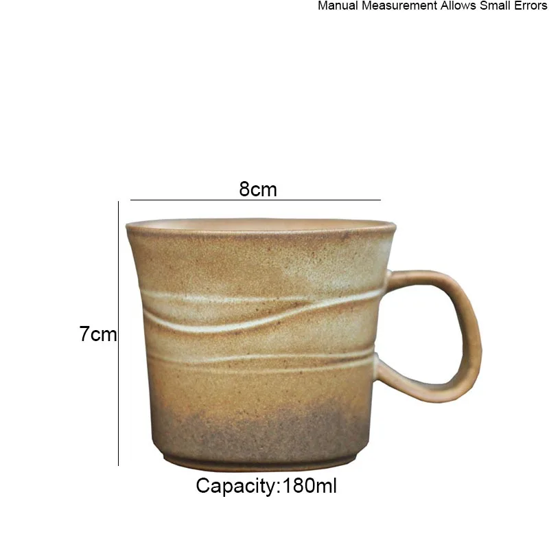180 мл Цзиндэчжэнь ручной работы Грубая керамика кофейная чашка Винтаж Японский стиль керамическая кружка для завтрака молочные чашки чайная кружка для воды