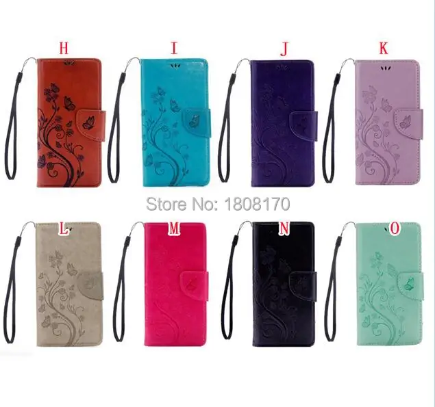 Butterfly Flower Wallet Leather Pouch Case For Samsung