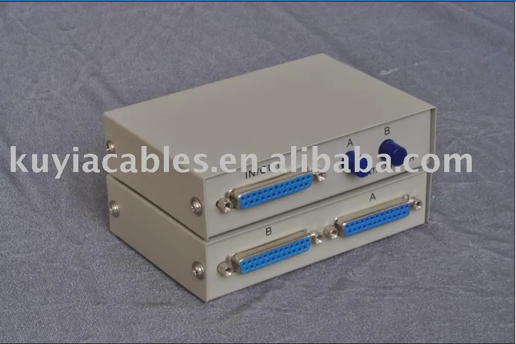 

KUYiA Free Shipping+Tracking number!! 2 Port DB-25 25 Pin Parallel Printer Sharing Switch Box+W/retail package