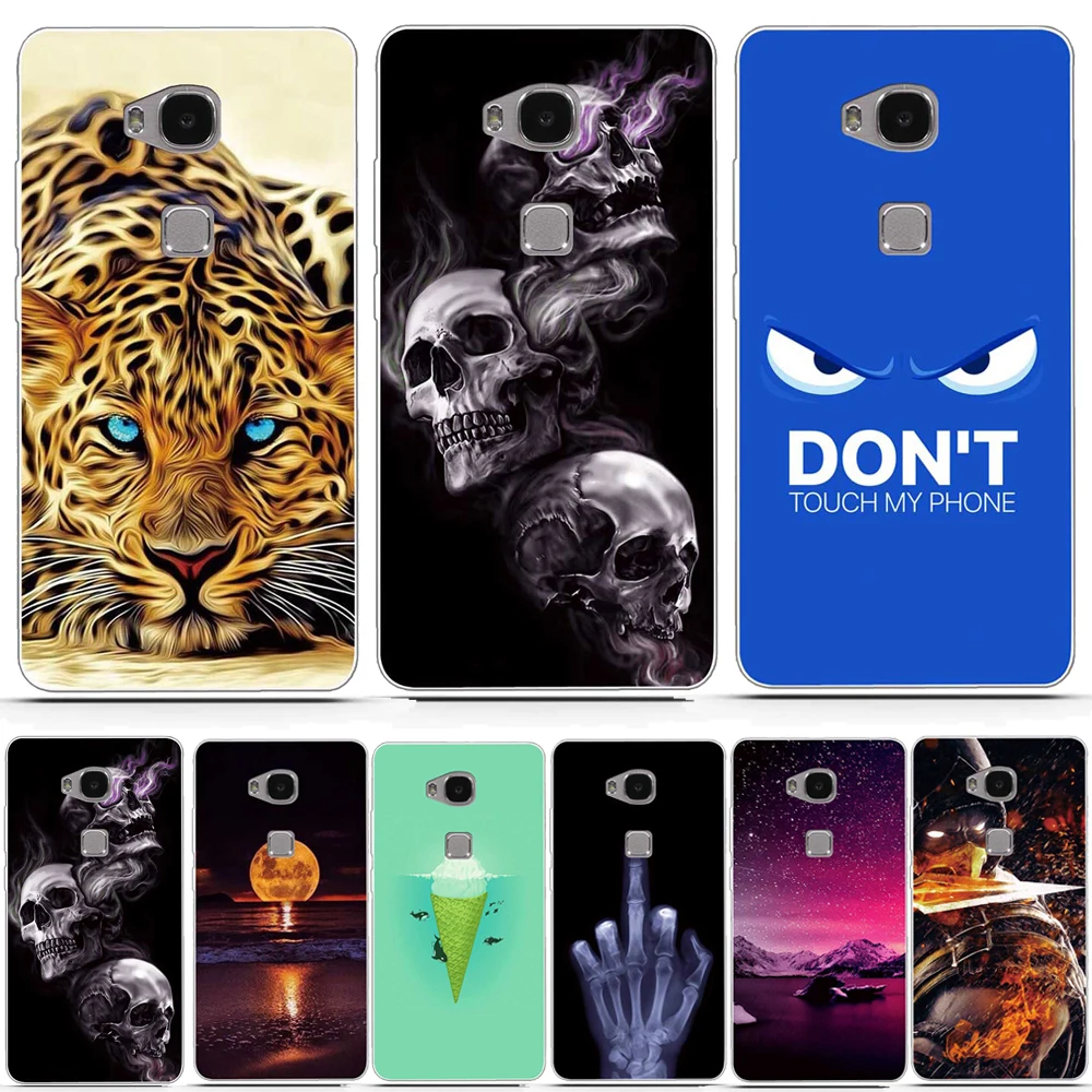 Soft TPU Case For Huawei Honor 5X SiliconePrinting Back Cover Phone for GR5 Capa | Мобильные телефоны и аксессуары