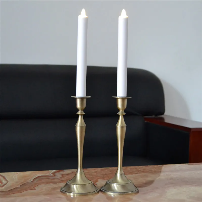 8 Inch White Wax Taper Led Candle Light Battery Operated Flameless