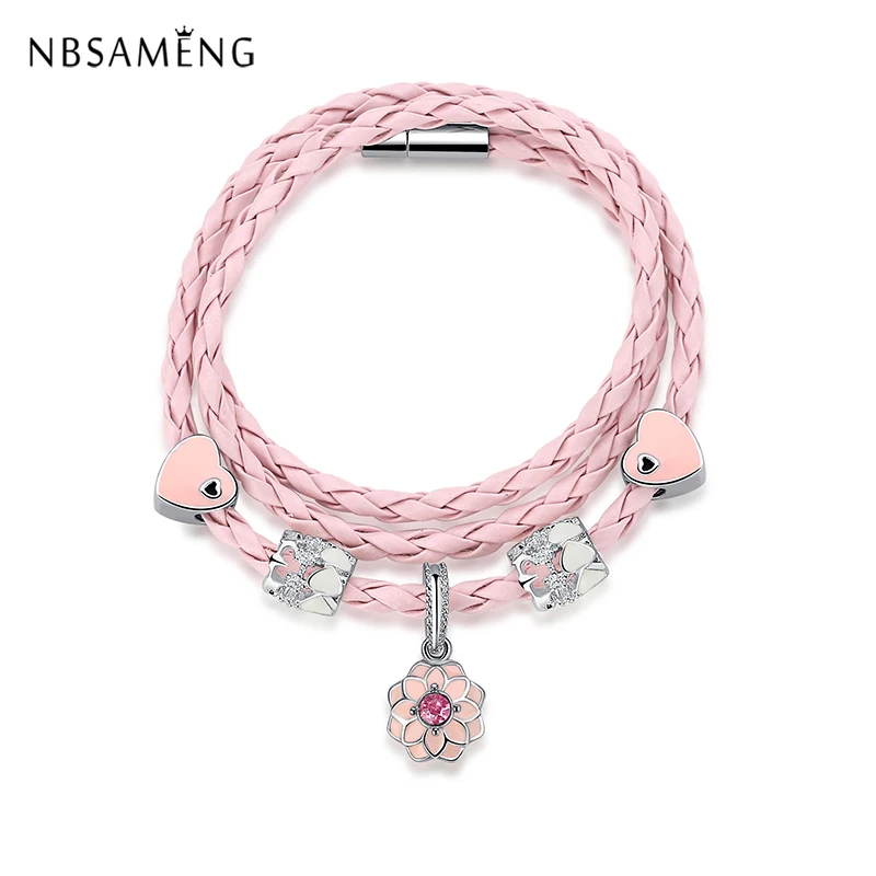 

New Authentic S925 Silver Charms Beads Enamel Flower Christmas Original Candy Color Fit Pan Bracelets Gift DIY Women Jewelry