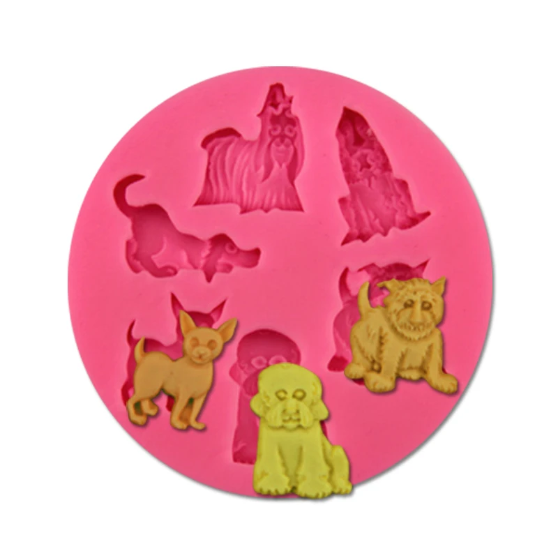 

Cartoon Animal Dog Family Silicone Fondant Soap 3D Cake Mold Cupcake Jelly Candy Chocolate Decoration Baking Tool Moulds FQ2946