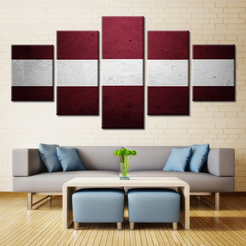 5 panel Modern Home Art Wall HD Picture Canvas printings Living Room Decoration Theme flag white brown908 | Дом и сад