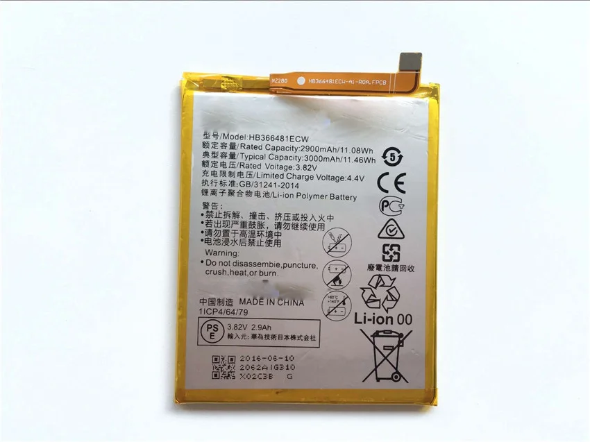 

matcheasy For Huawei P9 Battery 100% New High Quality HB366481ECW 2900mAh Back up Battery Replacement For Huawei P9 Smart Phone