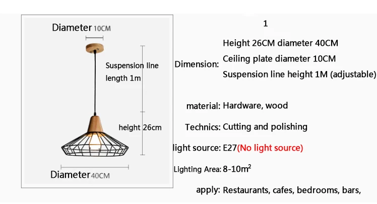 Винтаж кованого железа светодиодный подвесной светильник деревянный Лофт подвесной лампа из прутьев кафе бар Обеденная подвесной светильник в стиле ретро Nordic E27