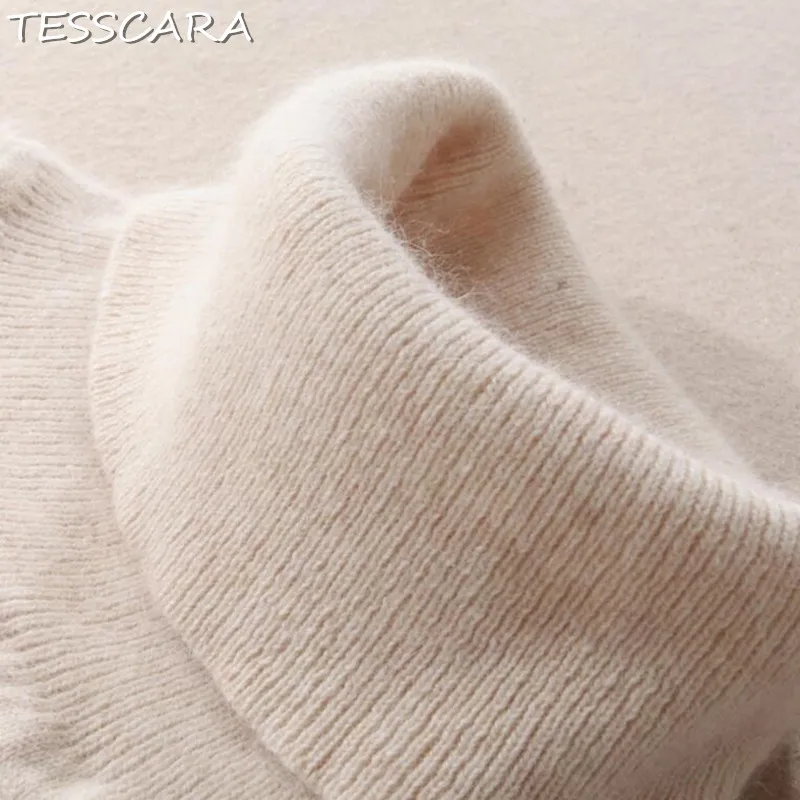 

TESSCARA Women Autumn & Winter Turtleneck Sweater Female Casual Cashmere Pullover Tricot Knitted Wool Outerwear Plus Size S-3XL