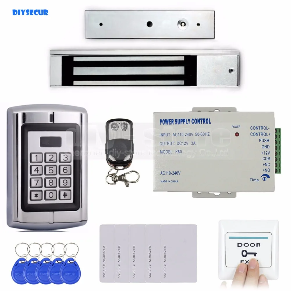 Diysecur RFID 125 кГц металлическая клавиатура система контроля доступа двери комплект+ Магнитный Замок для дома/офиса использования BC2000