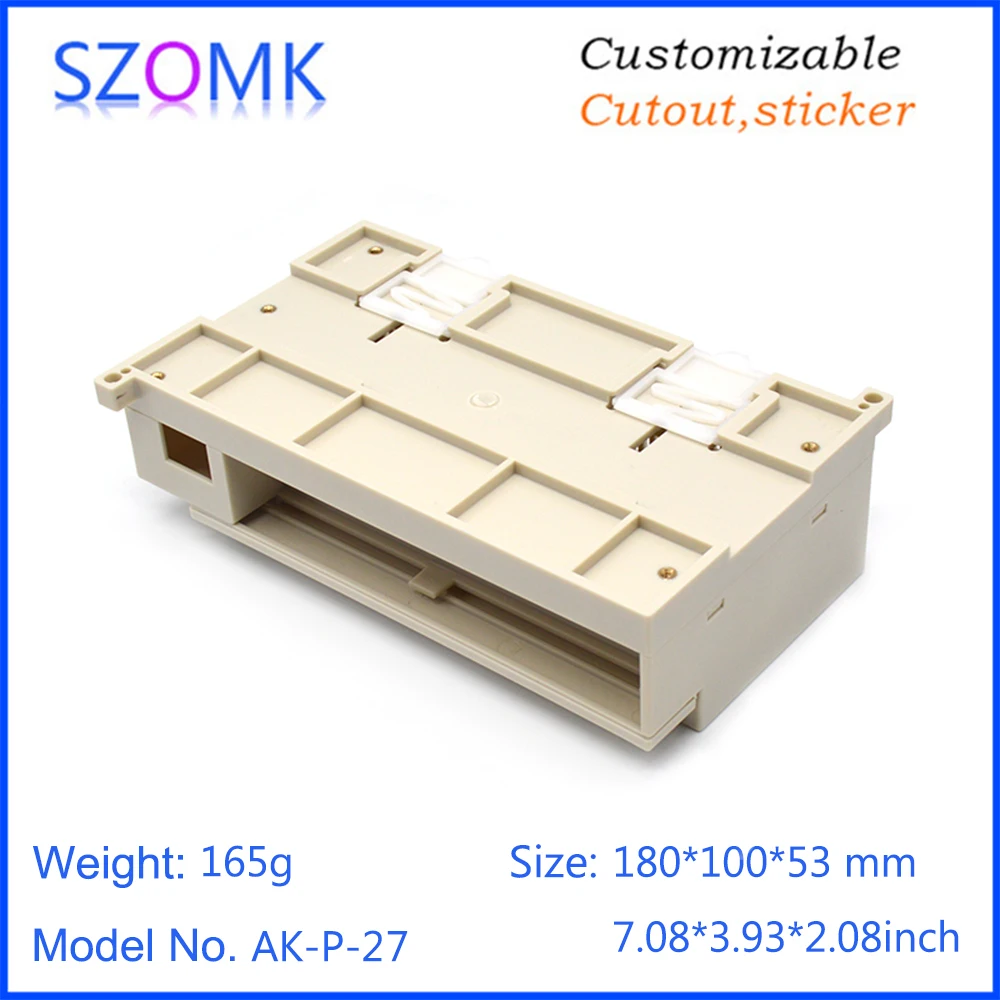 1 шт. 180*100*53 мм дизайн пластиковый корпус din-рейка ящик для инструментов szomk ударопрочный ЖК-дисплей din контроллер рельсов корпус коробка