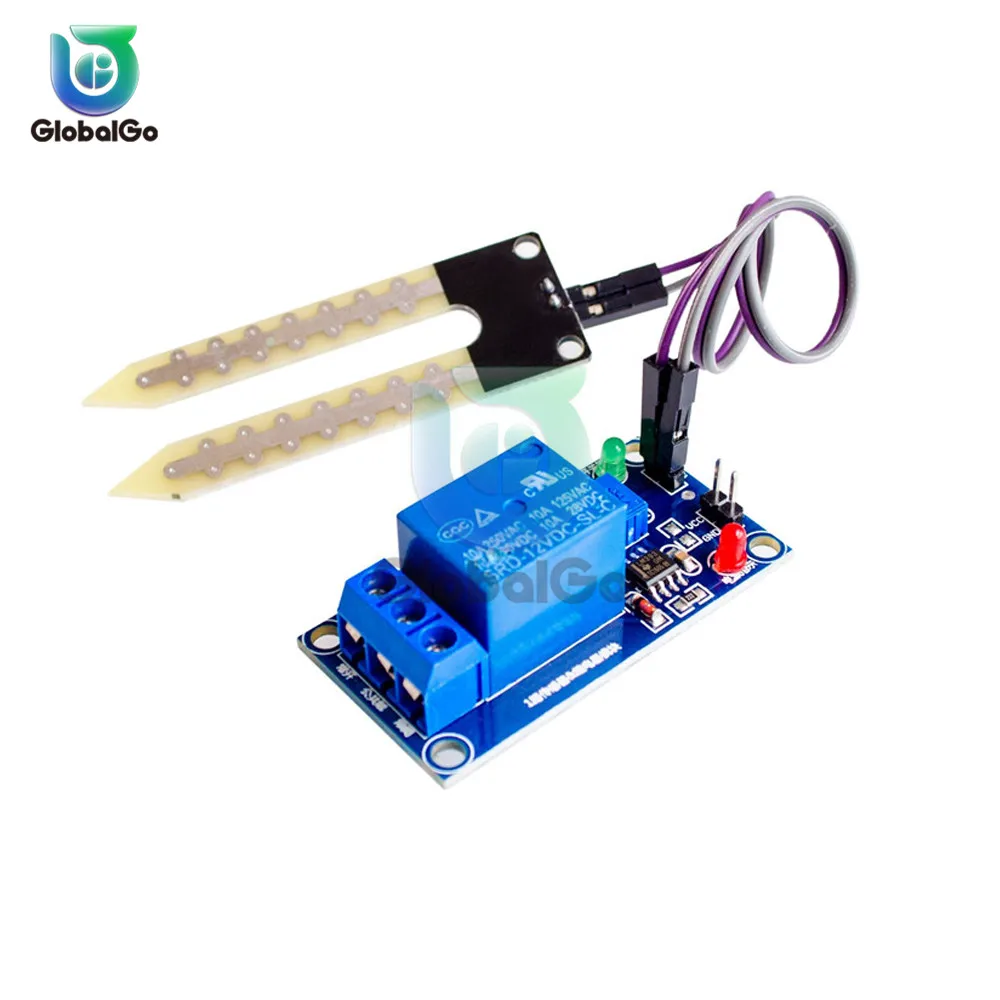 

Soil Moisture Sensor Relay Control Module Switch DC 12V Soil Moisture Module Automatic Watering Humidity Tester Tool DuPont Line