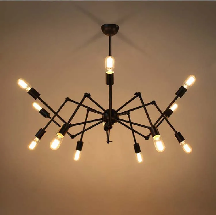 

Vintage Iron Pendant Light Iron Spider Industrial Lamp Loft Led Suspension Luminaria Living Room Bedroom Dining Room Cafe Bar
