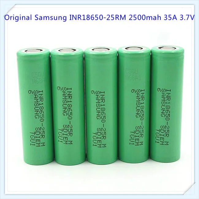 

100% original for Samsung ICR18650-25RM 25RM 18650 2500mah 35A li-ion battery hot sale 25RM battery for e cig vv mode (1 pc)