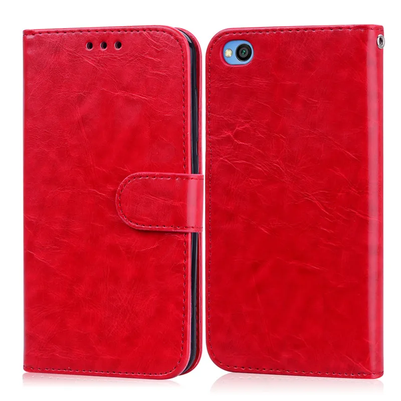 Red Чехол-книжка с бумажником для Xiaomi Redmi Go, роскошный чехол-книжка с подставкой для Xiaomi Redmi Go, чехол для телефона с держателем для карт, бампер, чехол - Цвет: Red