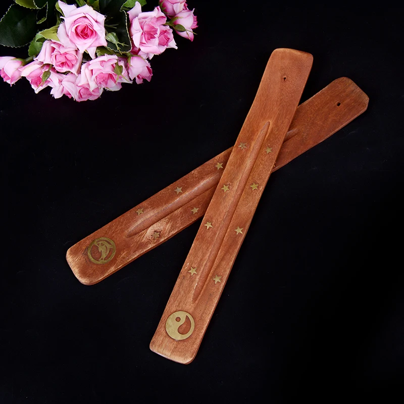 

1pc Wooden Incense Stick Holder Ash Catcher Burner Stand Furniture Protection Incense Base Aromatherapy Plate Random