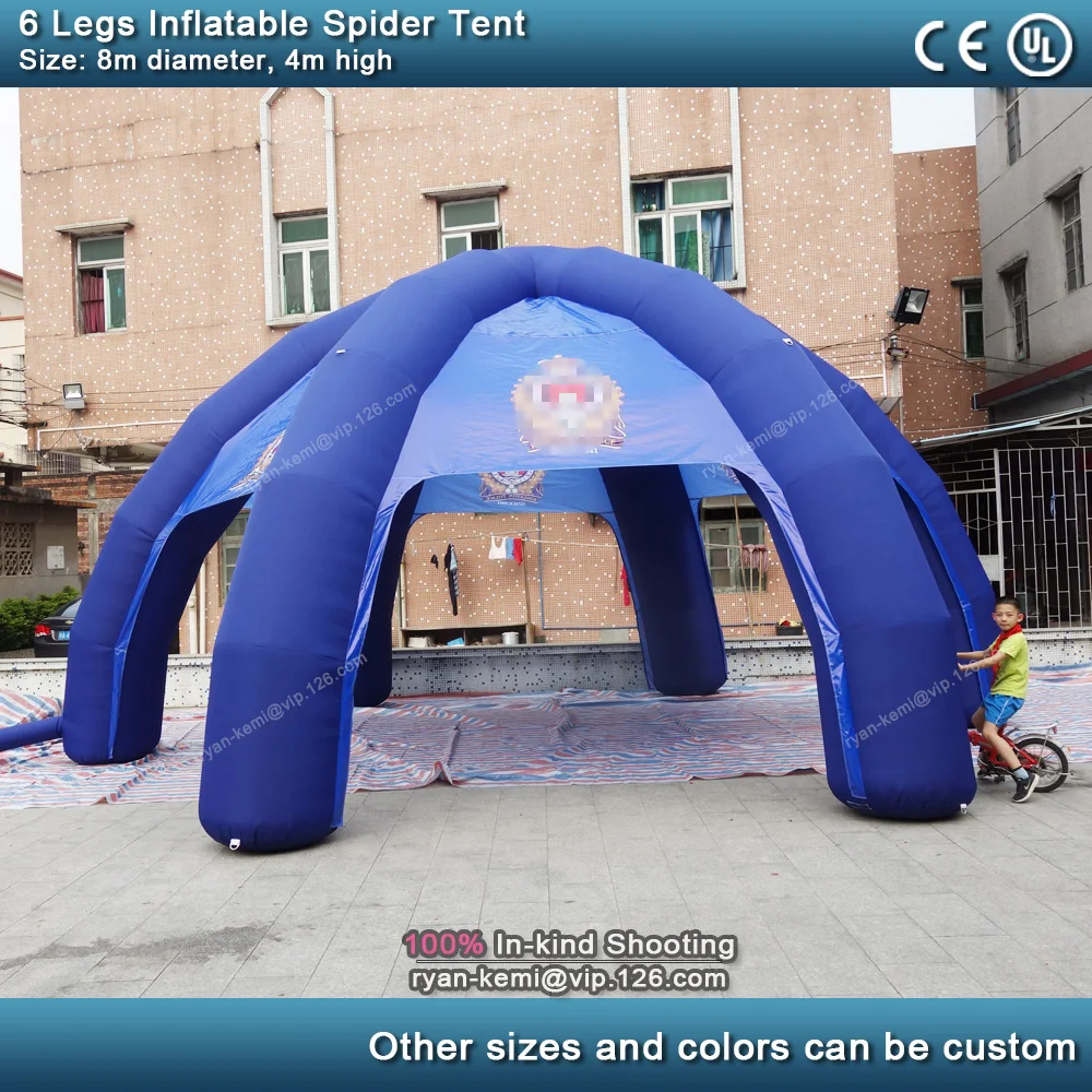 6 legs 8m diameter blue inflatable spider tent large inflatable party tent outdoor events inflatable cover marquee inflatable dome tent 4