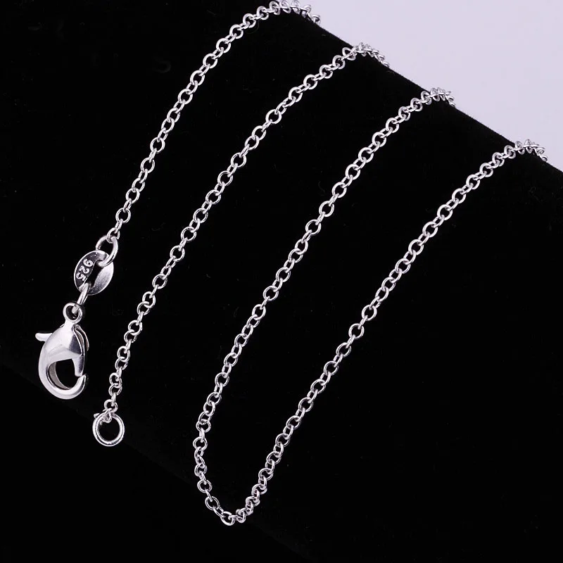 10pcs/lot Wholesale Silver Necklace Chains,1mm Silver Plated O Chain Necklaces For Women 16" 24