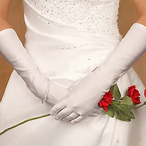 New 2015 Elbow Length Long Wedding Gloves Formal Evening Gloves Elegant Simple Satin Bridal Gloves For Wedding (3)