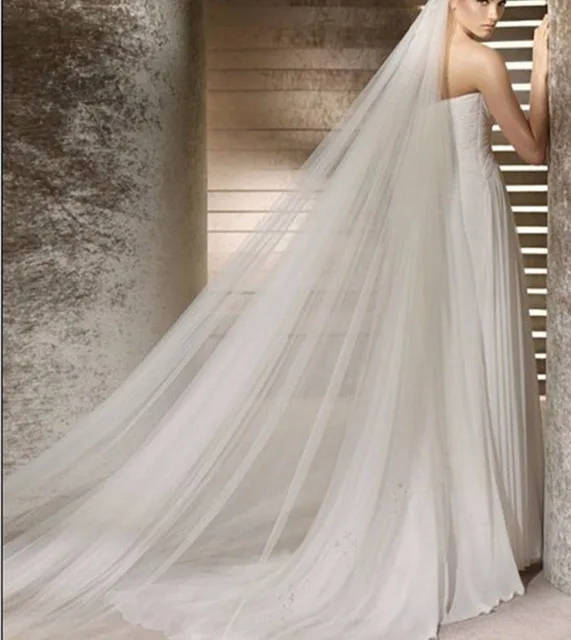 Newest White Bridal Veil Wedding Accessories 1 Layer Newest White Bridal Veil Wedding Accessories 1 Layer Floor Length Simple Veils
