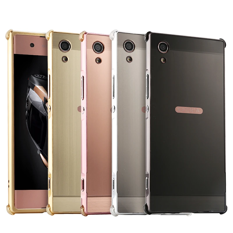 

For Sony XA1 G3112 G3116 Case Plating Metal Frame Cover with Brushed Back Cover Hard Case for Sony Xperia XA1 G3121 G3123 5.0