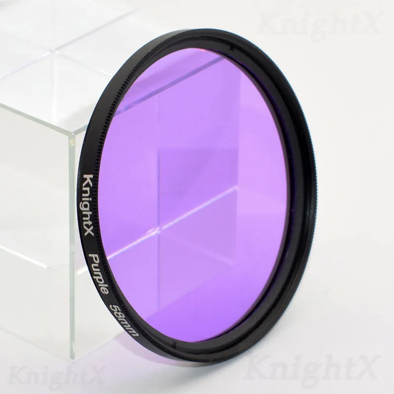 KnightX цветной фильтр УФ nd поляризатор CPL для nikon canon grijsfilter vierkant d60 450d lente 1000d цифровой камеры 58 67 77 мм - Цвет: Purple