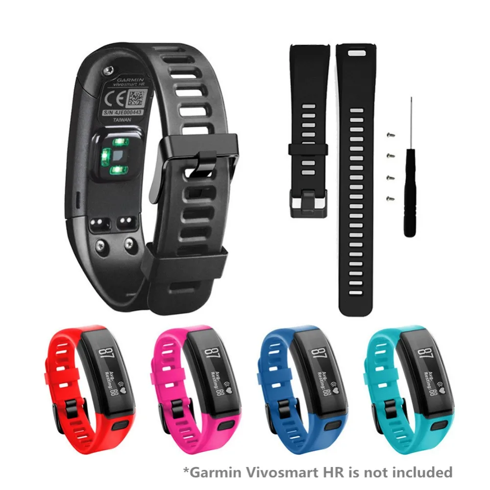 

Wrist Strap For Garmin Vivosmart HR /HR Plus/HR+ Watchband With Tools Screw Sports Silicone Watch Band Strap Bracelet Wristband