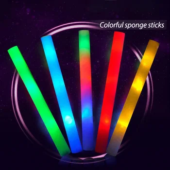 

10Pcs LED Foam Stick Fluorescent Customized Rally Rave Cheer Tube Soft Glow Baton for Party Festival Flashing Light Glow Sticks