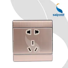 250 В 10A Дизайн стены Нержавеющая сталь Мощность гнездо, 2 банды и 3 банды разъем Панель(sp-e60b-14g