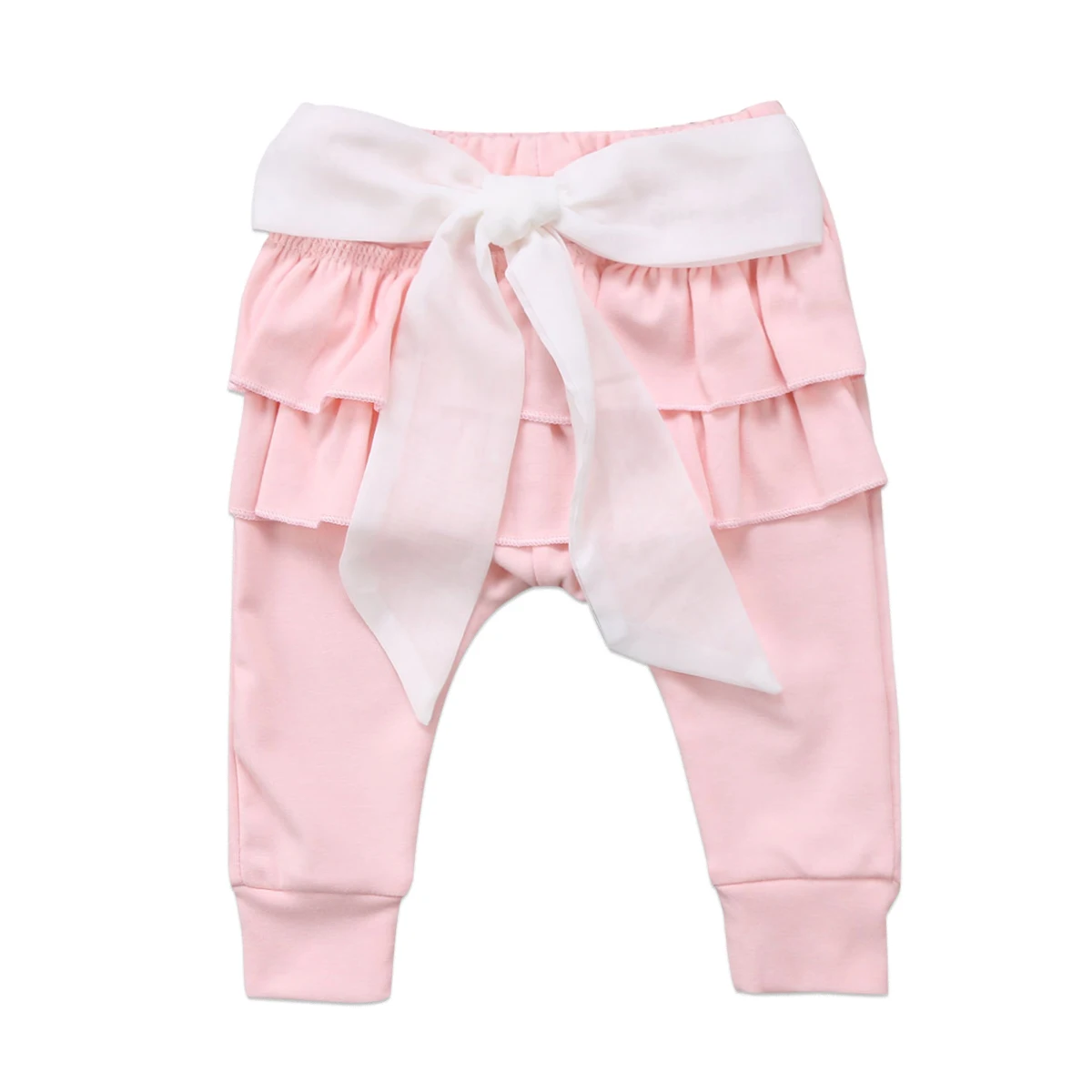 

Infant Happy Baby Girl Clothes Toddler Kid Solid Cotton Long Trousers Bowknot Pants Casual Bottoms Children Clothing