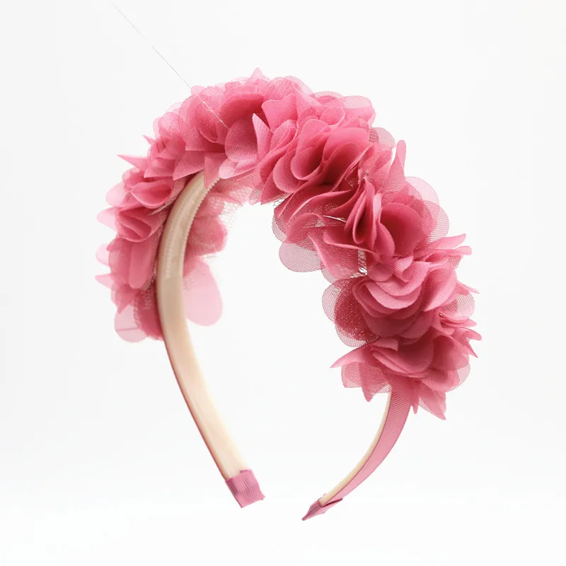 

2019-1 new fashion chiffon silk flower around the head children fashion hair accessories with non wrinkle band with gripes teeth