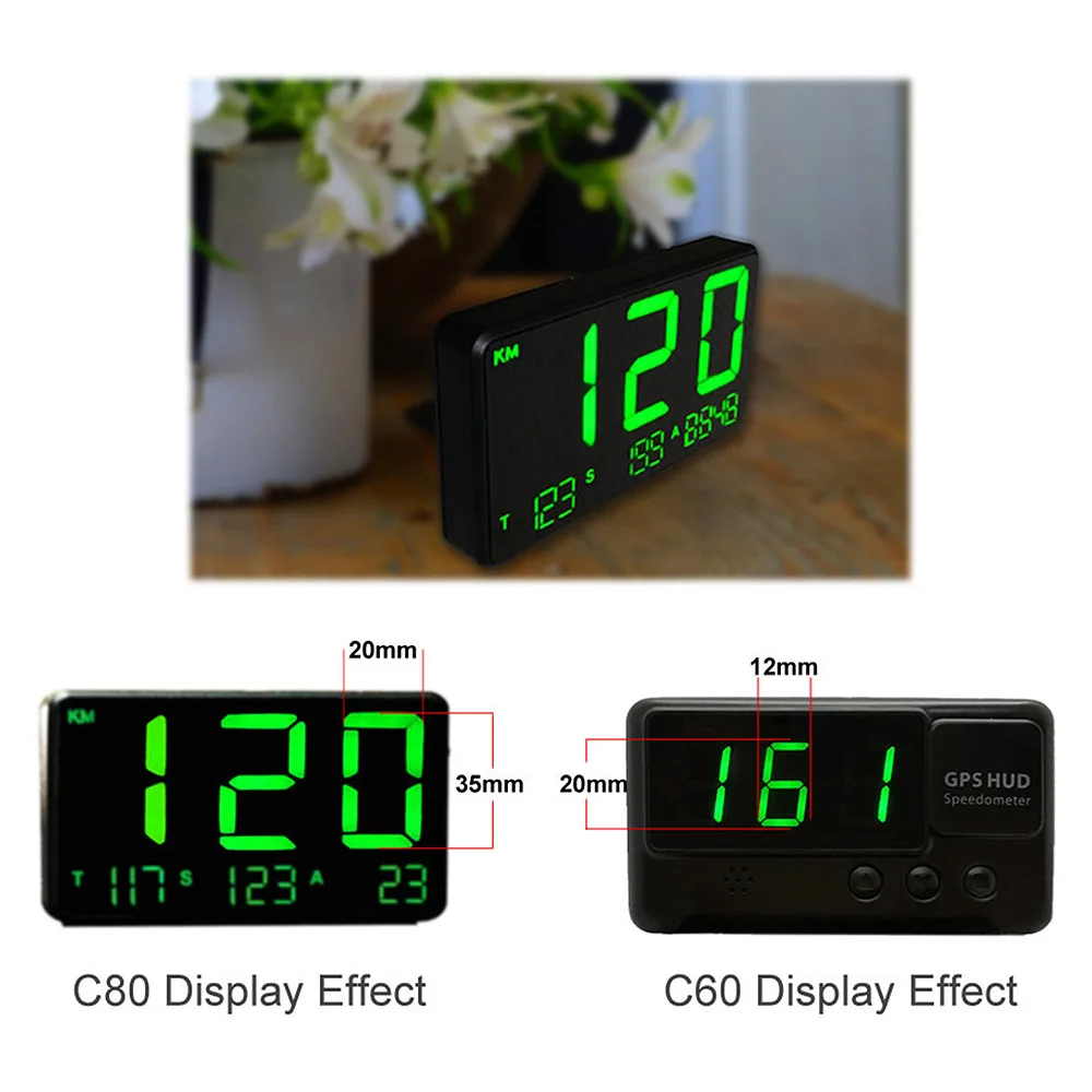  Universal 45 zoll Digital Auto GPS Tacho Geschwindigkeit Display HUD MPH Für Fahrrad Motorrad Auto