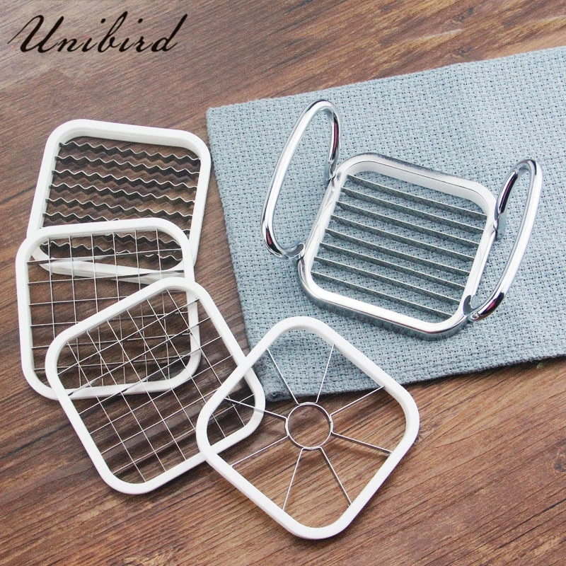 

Unibird 5 in 1 Stainless Steel Potato Chip Cutter Fruit Vegetable Slicer Apple Corer Knife kitchen Accessories Cutting Tool