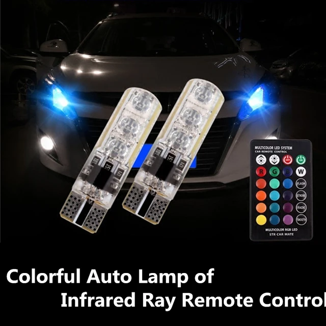 car styling t10 5050 6smd rgb auto lamp of infrared ray remote