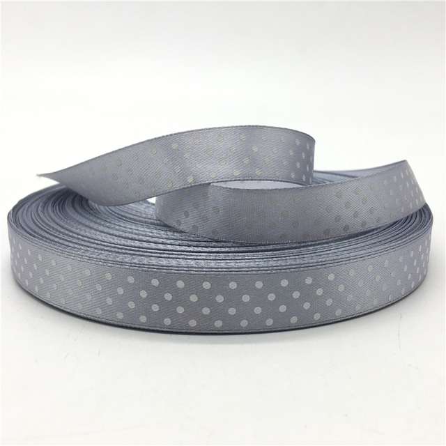 5/8"(15mm) Polka Dots Satin Ribbon Printed Polyester Ribbon DIY Christmas Wedding Decoration