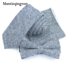 Mantieqingway модные Для мужчин s шерсть+ галстук из Полиэстера Галстук-бабочка платок комплект Повседневный галстук для Для мужчин свадебные галстуки-бабочки Бизнес платок